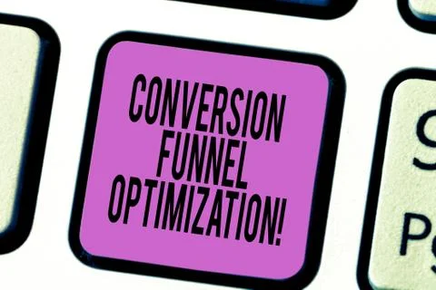 Text sign showing Conversion Funnel Optimization. Conceptual photo thinking of Foto stock