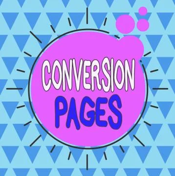 Text sign showing Conversion Pages. Conceptual photo appears in response to 스톡 일러스트