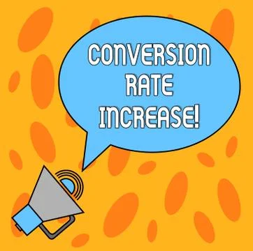 Text sign showing Conversion Rate Increase. Conceptual photo Percentage of users Stock Illustration