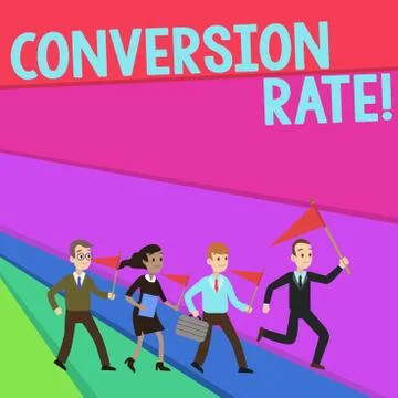 Text sign showing Conversion Rate. Conceptual photo number of visitors to a イラスト素材