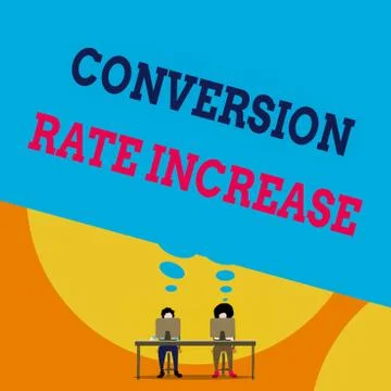 Text sign showing Conversion Rate Increase. Conceptual photo Ratio of Total 스톡 일러스트