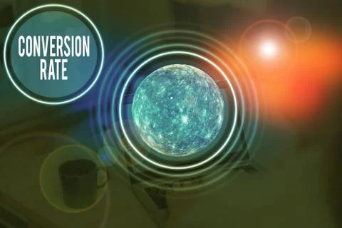 Text sign showing Conversion Rate. Conceptual photo number of visitors to a Stock Photos