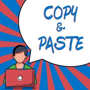 Text sign showing Copy Paste. Word for an imitation, transcript, or reproduction Stock Illustration