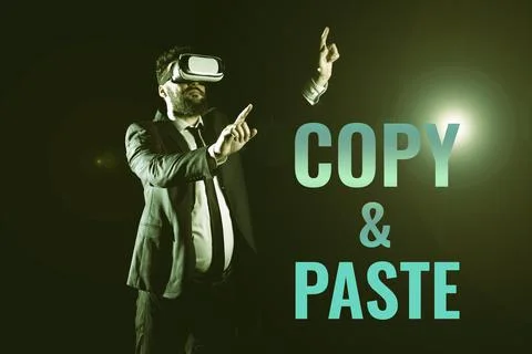 Text sign showing Copy Paste. Word Written on an imitation, transcript, or Stock Photos