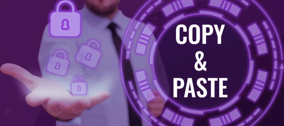 Text sign showing Copy Paste. Concept meaning an imitation, transcript, or Stock Photos