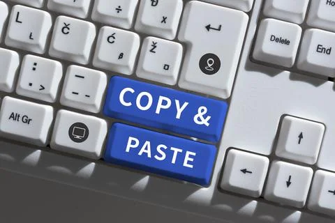 Text sign showing Copy Paste. Conceptual photo an imitation, transcript, or Stock Photos