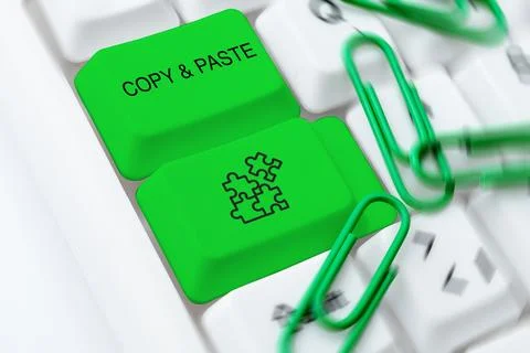 Text sign showing Copy Paste. Word Written on an imitation, transcript, or Stock Photos