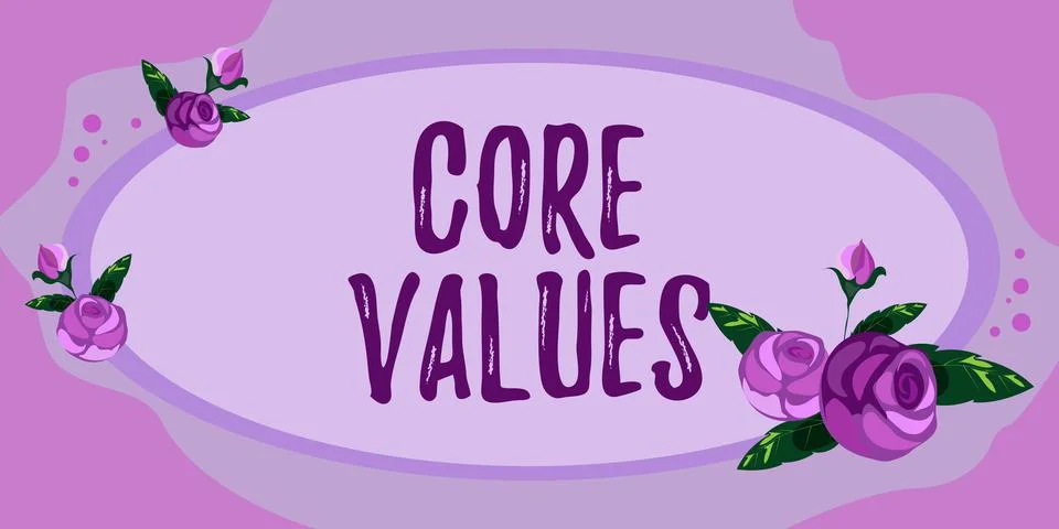 Text sign showing Core Values. Word Written on principles which guide and Stock-Illustration