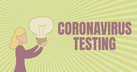 Text sign showing Coronavirus Testing. Business concept Collection of samples Illustrazione stock