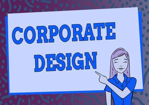 Text sign showing Corporate Design. Conceptual photo official graphical design Illustrazione stock