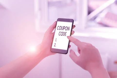 Text sign showing Coupon Code. Conceptual photo ticket or document that can be Foto stock