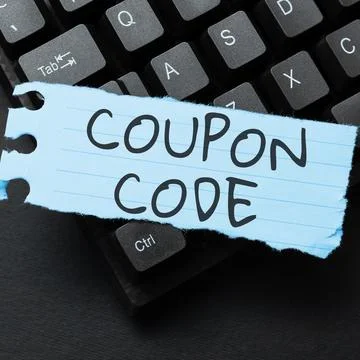 Text sign showing Coupon Code. Word Written on ticket or document that can be Foto stock
