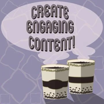Text sign showing Create Engaging Content. Conceptual photo provides value to Stock Illustration