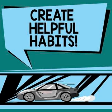 Text sign showing Create Helpful Habits. Conceptual photo Develop a beneficial 스톡 일러스트