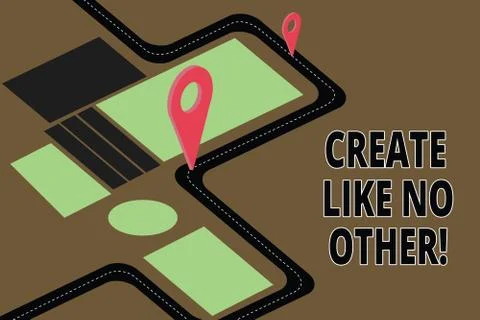 Text sign showing Create Like No Other. Conceptual photo Be more creative than Illustrazione stock