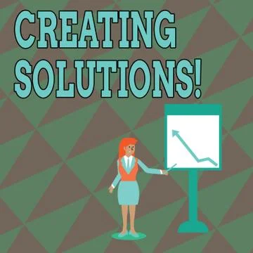 Text sign showing Creating Solutions. Conceptual photo Make ways to solve a Stock Illustration