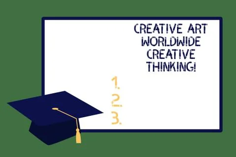 Text sign showing Creative Art Worldwide Creative Thinking. Conceptual photo Stock Illustration