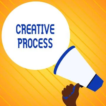 Text sign showing Creative Process. Conceptual photo act of making new Stock Illustration