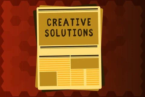 Text sign showing Creative Solutions. Conceptual photo Original and unique 스톡 일러스트