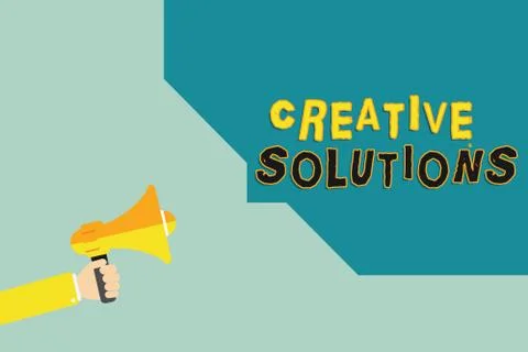 Text sign showing Creative Solutions. Conceptual photo Original and unique Stockillustratie