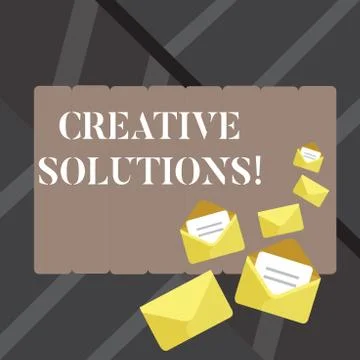 Text sign showing Creative Solutions. Conceptual photo mental process of crea 库存插图