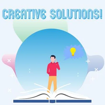 Text sign showing Creative Solutions. Conceptual photo mental process of crea Stock Illustration