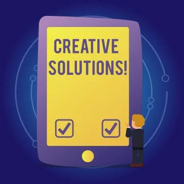 Text sign showing Creative Solutions. Conceptual photo mental process of crea Stock Illustration