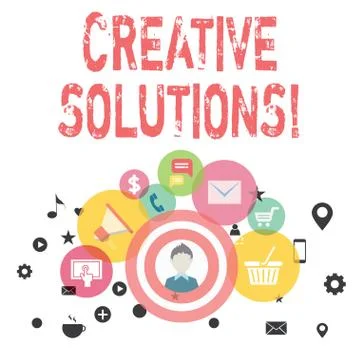 Text sign showing Creative Solutions. Conceptual photo mental process of Stock Illustration