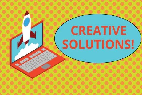 Text sign showing Creative Solutions. Conceptual photo Original and unique Stockillustratie