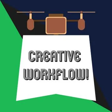 Text sign showing Creative Workflow. Conceptual photo the process undertaken by Stock Illustration