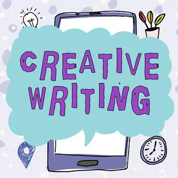 Text sign showing Creative Writing. Concept meaning content created voluntarily Stock Illustration