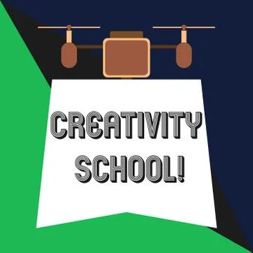 Text sign showing Creativity School. Conceptual photo students are able to use 스톡 일러스트
