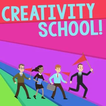 Text sign showing Creativity School. Conceptual photo students are able to use Illustrazione stock