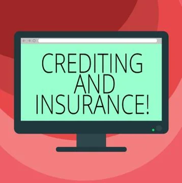 Text sign showing Crediting And Insurance. Conceptual photo Protect the Illustrazione stock