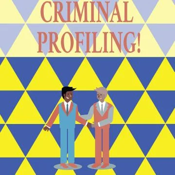 Text sign showing Criminal Profiling. Conceptual photo Develop profiles for Stock Illustration