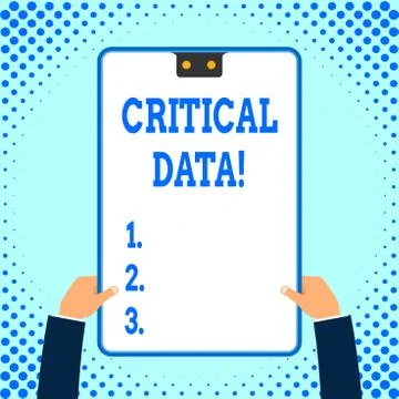 Text sign showing Critical Data. Conceptual photo elements of business processes Illustrazione stock