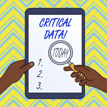 Text sign showing Critical Data. Conceptual photo elements of business processes Illustrazione stock
