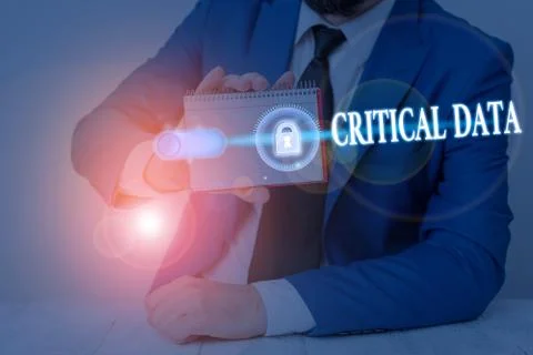 Text sign showing Critical Data. Conceptual photo elements of business processes 스톡 사진