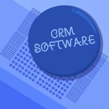 Text sign showing Crm Software. Conceptual photo Customer relationship Illustrazione stock