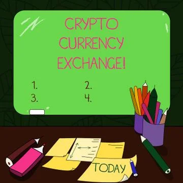 Text sign showing Crypto Currency Exchange. Conceptual photo Trading of digital Stock Illustration