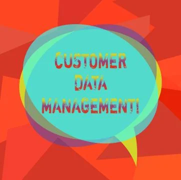 Text sign showing Customer Data Management. Conceptual photo Keep track and Illustrazione stock
