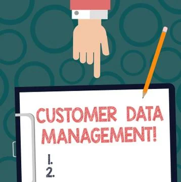 Text sign showing Customer Data Management. Conceptual photo Keep track and Stock Illustration