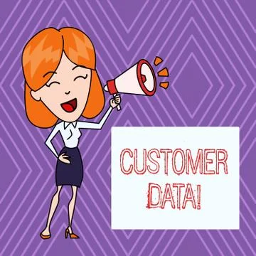 Text sign showing Customer Data. Conceptual photo all records and information Stock Illustration