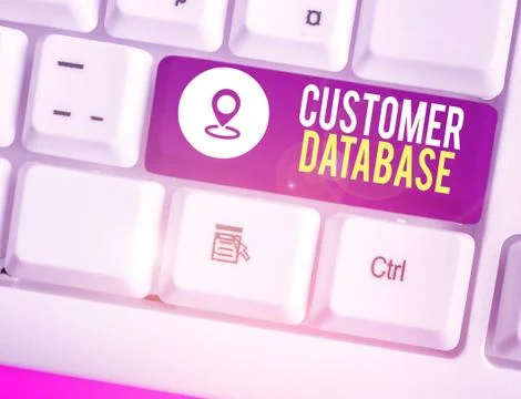 Text sign showing Customer Database. Conceptual photo uptodate on customer Stock Photos