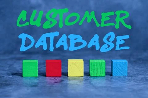 Text sign showing Customer Database. Concept meaning uptodate on customer Stock Photos