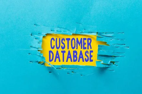 Text sign showing Customer Database. Conceptual photo uptodate on customer Stock Photos