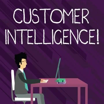 Text sign showing Customer Intelligence. Conceptual photo process of analyzing Illustrazione stock
