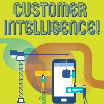 Text sign showing Customer Intelligence. Conceptual photo process of analyzing Stock Illustration