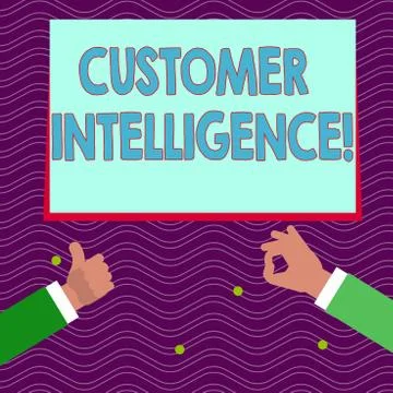 Text sign showing Customer Intelligence. Conceptual photo process of analyzing Illustrazione stock