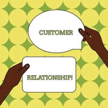 Text sign showing Customer Relationship. Conceptual photo Deal and Interaction Illustrazione stock